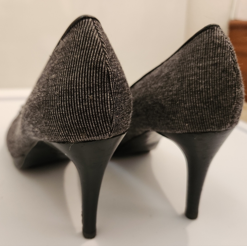 Nine West Women's Agne Gray‎ Tweed Fabric Pumps 3.25" Heels Round Toe Size 6M - Picture 5 of 11